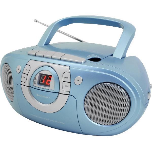 Soundmaster SCD5100BL CD boombox met radio en cassettespeler blauw