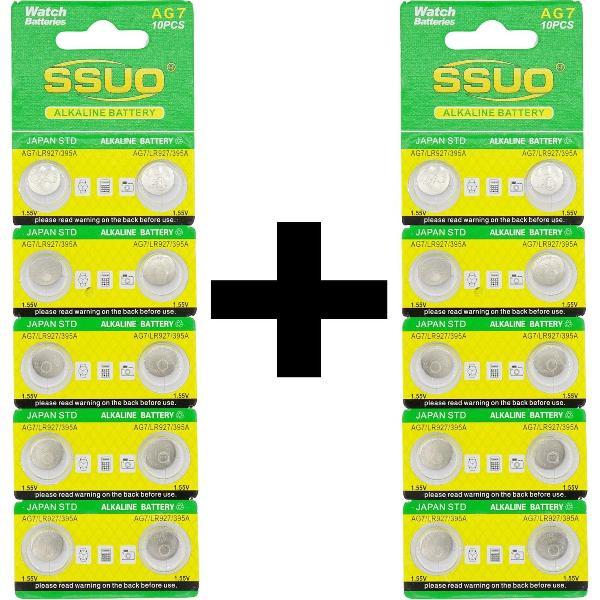 AG7 Knoopcel Batterij 20x - 2 Kaarten van 20 stuks batterijen voor Horloges - 1+1 Gratis