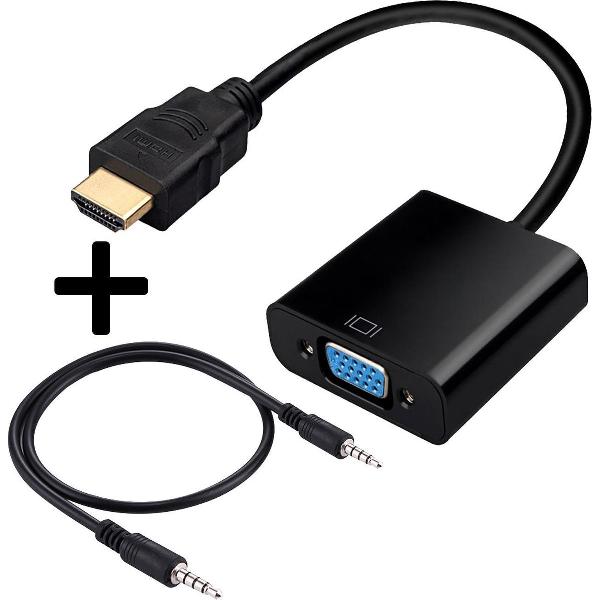 HDMI naar VGA Kabel Adapter Converter HD Met Audiokabel - Zwart