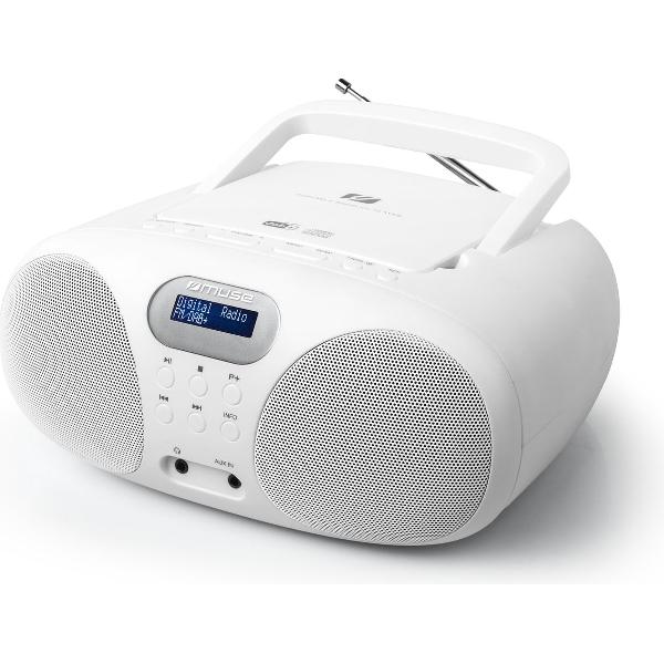 Muse MD-208 DBW Draagbare DAB+ Radio, CD-speler (wit)