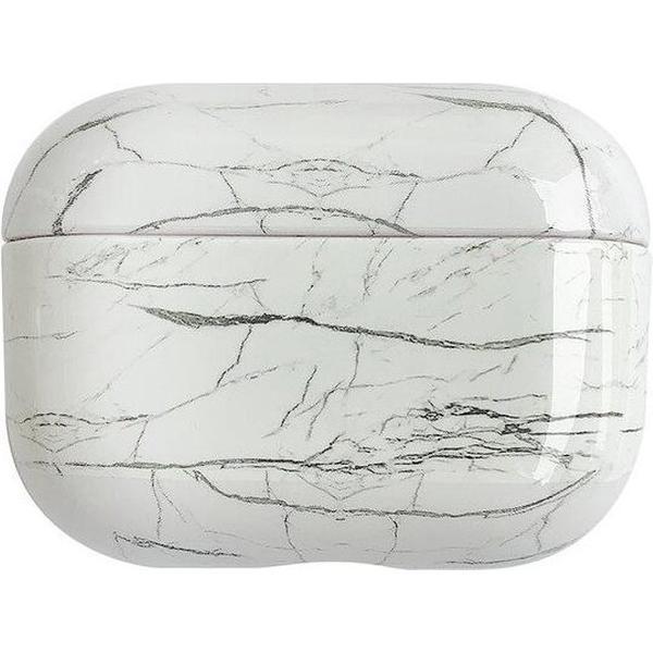 Marmer Case Cover voor Airpods Pro - Beschermhoes - KELERINO. - Wit