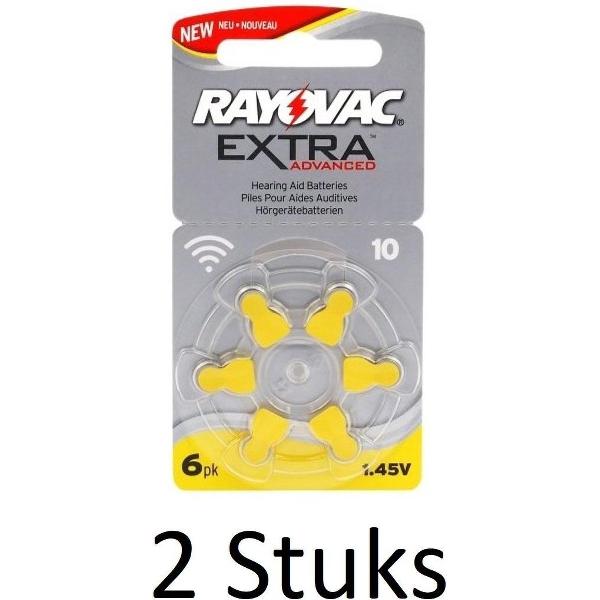 12 Stuks (2 Blisters a 6 st) Rayovac Extra Advanced 10 MF Gehoorapparaat batterijen