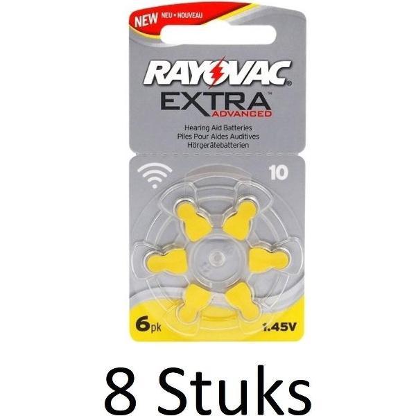 48 Stuks (8 Blisters a 6St) - Rayovac Extra Advanced 10MF Hg 0% Gehoorapparaat batterijen 1.45V