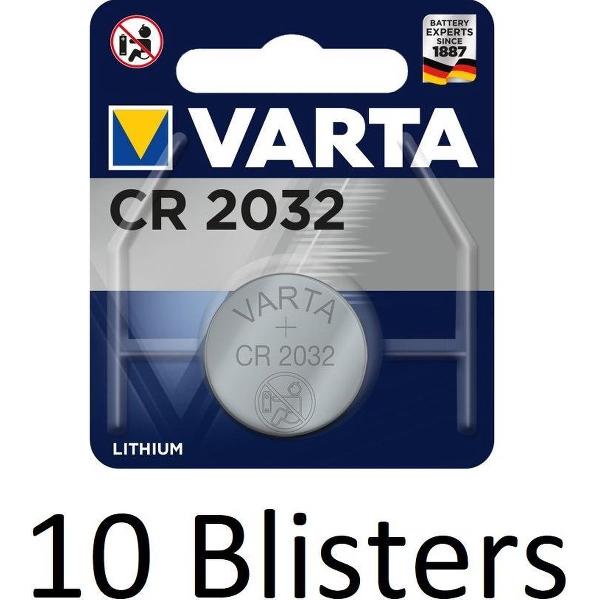 10 Stuks (10 Blisters a 1 st) Varta CR 2032 Knoopcel Batterij