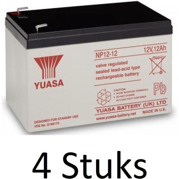 4 Stuks Yuasa lead-acid Batterij NP12-12
