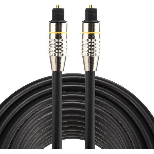 By Qubix Toslink kabel - 10 meter - zwart - optical cable audio - audio male to male - Nickel edition - Optische kabel van hoge kwaliteit!