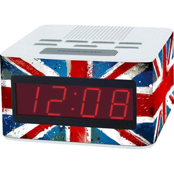 Digitale Alarm Clock Uk Design Sticker inbegrepen wekker