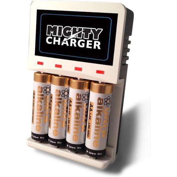 Mighty Charger Batterijoplader Laadt zelfs wegwerp batterijen op USB aansluiting