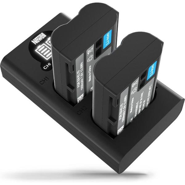 2x Newell EN-EL15B Accu Dual Pack met LCD lader