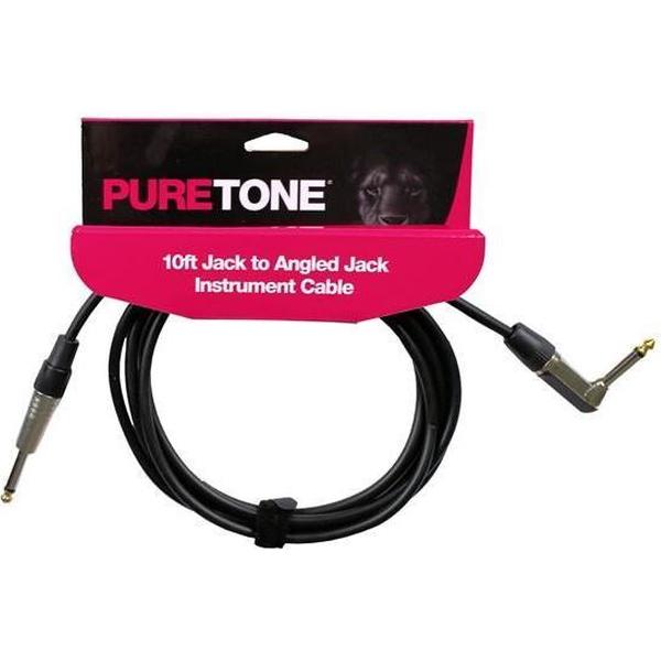10Ft 1/4 Inch Jack to Angled Jack Instrument Cable