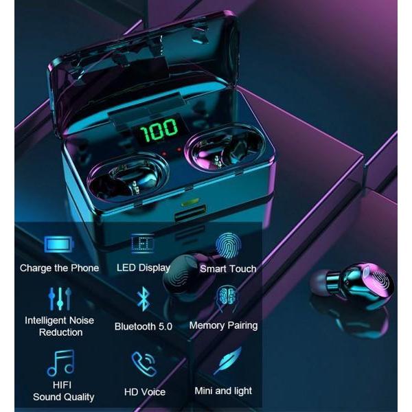 Hoco -Draadloze oordopje - Bluetooth 5.0 Headset -Koptelefoon -Hoofdtelefoon - Oortelefoon - - Sport oortjes - Earpods - Sport oortjes - Headset geschikt voor Android -Smart Phone - Voor iPhone -Sumsung -Huawei, LG, Smart Phone