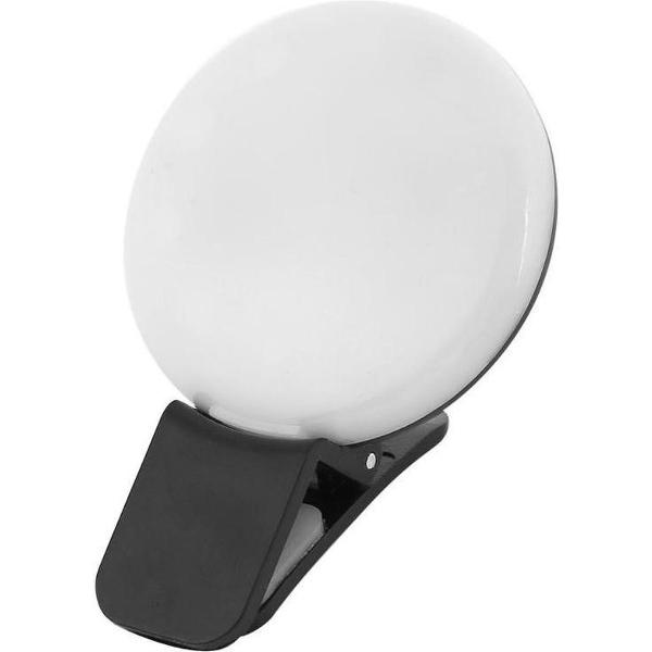 Bascessoires Draagbare Selfie Lamp - Selfielamp - Selfie Clip - Fotolamp - Fotografie - 3 Standen - Inclusief Oplaaddraad - Flashlight - Verlichting In Wit - TikTok - Snapchat