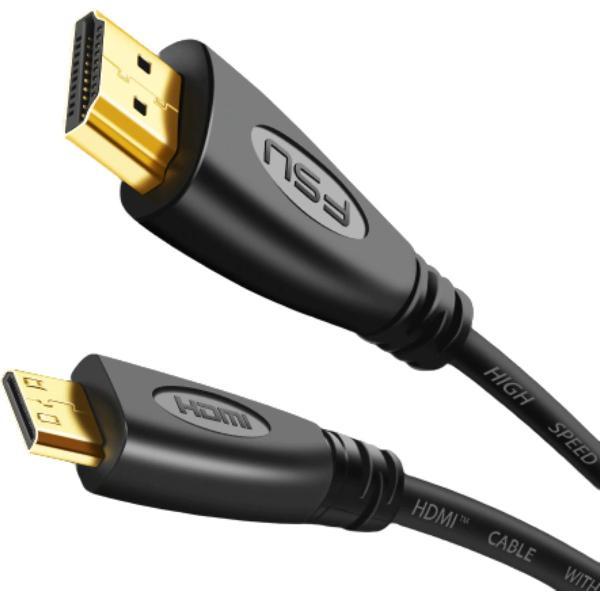 HMerch™ Mini HDMI naar HDMI - Kabel - Full HD & 3D - 1080p - 1,5 meter kabel - Gold Plated - HDMI Mini naar HDMI kabel - Zwart