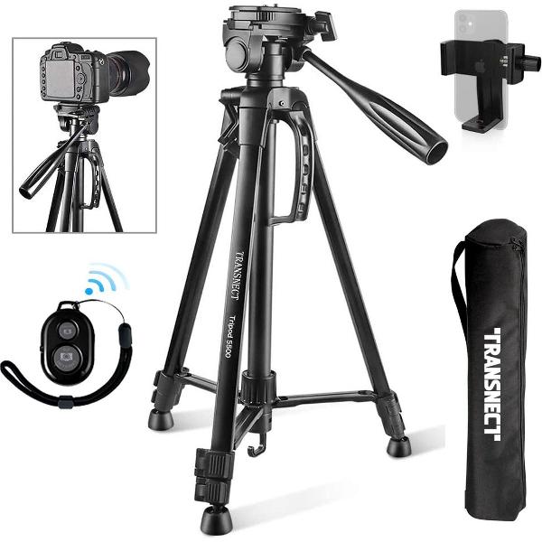 Statief smartphone - verstelbaar - tot 160 cm hoog - met bluetooth shutter - statief voor telefoon en camera - hoogwaardig metalen materiaal