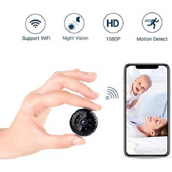 Centechia - Mini draadloos camera Full-HD 1080P Wifi - Babycamera - Babyfoon -Draadloze Video Camera Nachtzichtcamera V380 - Verborgen Camera 4K - Incl. 16GB SD card - | Spycam| Draadloze camera met bewegingsdetectie