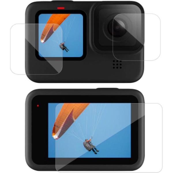 Gehard glas screenprotector voor GoPro Hero 9 Black - Tempered glass – 1x LCD & 1x lens – Bescherming GoPro LCD & lens – 9H gehard glas