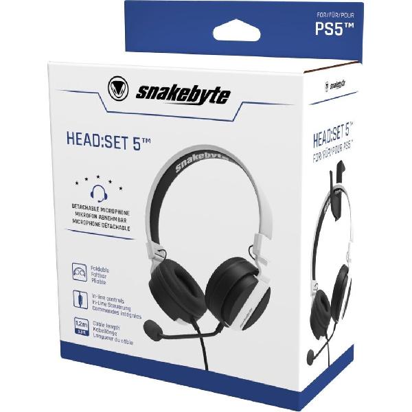 Snakebyte HEAD:SET 5 (PS5) Headset Hoofdband Zwart, Wit