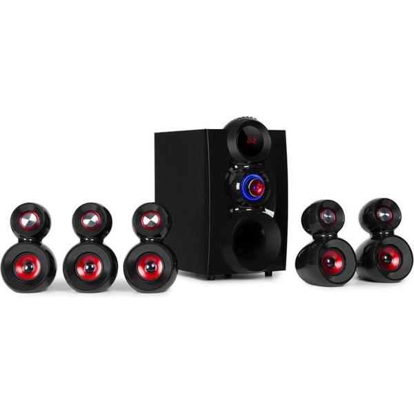 X-Gaming 5.1 surround audiosysteem 380W max. OneSide subwoofer BT USB SD