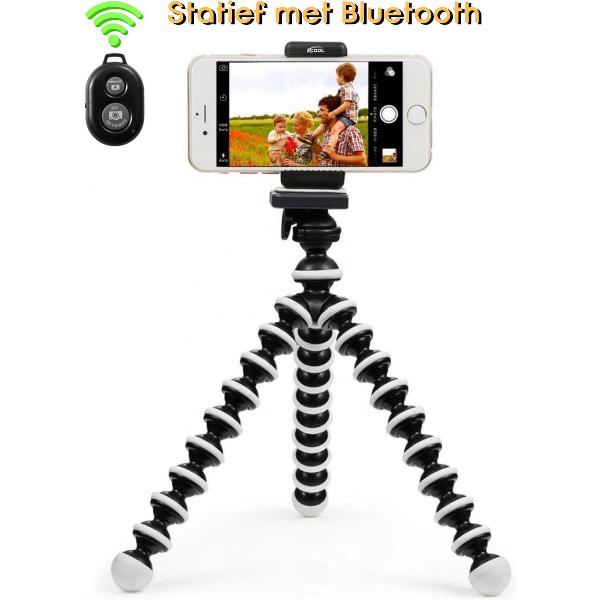 Flexibele Statief voor Smartphone camera met Bluetooth Afstandsbediening - Mobiele Telefoon Houder - Tripod Octopus - Gopro en Ipad Tripod