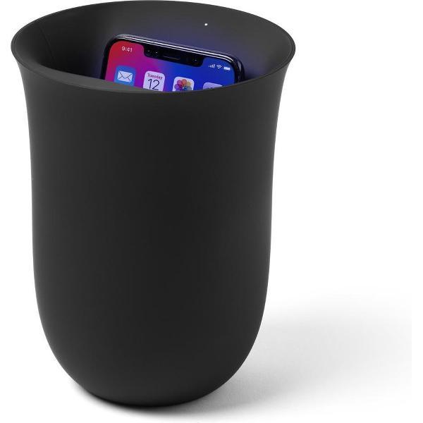 LEXON OBLIO Wireless Charging Station with built-in UV sanitizer | Smartphone Charger | UV Ontsmettend | Black / Zwart
