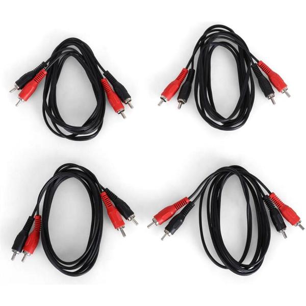 auna Tulpstekker verbindingskabel 4 x 1,5 meter RCA-kabel