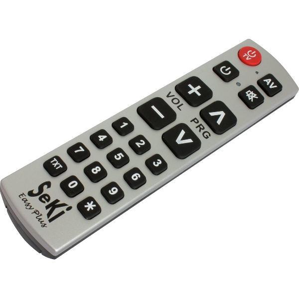 Senioren / Slechtzienden universele afstandsbediening Seki Easy Plus - Zilver/Zwart