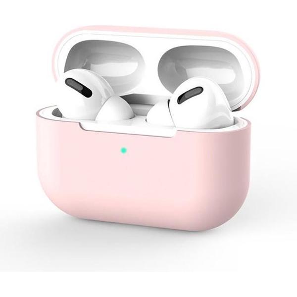 Airpods Pro Hoesje Siliconen Case - Roze - Airpod hoesje geschikt voor Apple AirPods Pro