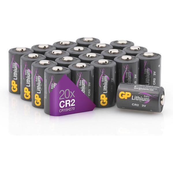 GP Extra Lithium batterijen CR2 3V batterij CR17355 - 20 stuks, in plasticvrije verpakking