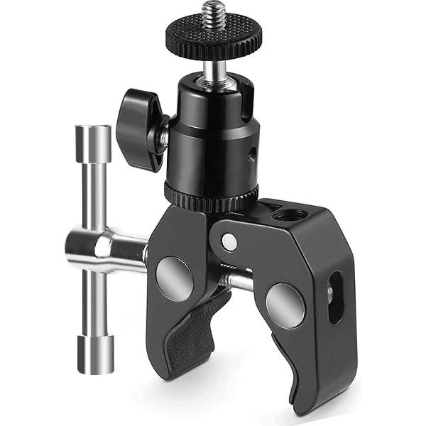 Garpex® Photography Accessories 360 Ball Head Super Clamp Mount for LCD Field Monitor/ Flash/Gopro/Action Camera