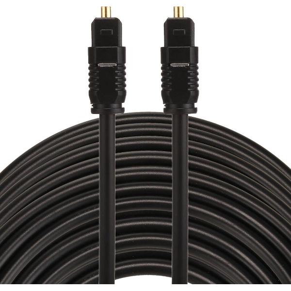 By Qubix - ETK Digital Toslink Optical kabel 30 meter / audio male to male / Optische kabel PVC series - zwart