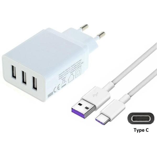 3,1A oplader adapter en 1,2 m USB C oplaadkabel. Stekker met oplaadsnoer. Past ook op LG. O.a. G7 Fit, K41s, K51s, K61, K62, K92 5G, K71, K42, G7 ThinQ, V60 ThinQ, V50 ThinQ, V50s ThinQ