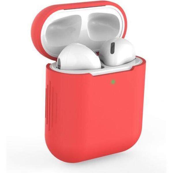 Gadgetpoint | Airpods Hoesje Siliconen Case - Airpod hoesje geschikt voor Apple AirPods 1 en Airpods 2 | Rood
