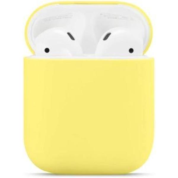 Gadgetpoint | Airpods Hoesje Siliconen Case - Airpod hoesje geschikt voor Apple AirPods 1 en Airpods 2 | Geel
