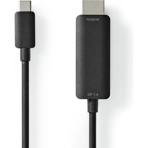 Nedis USB-Adapter | USB Type-C™ Male | HDMI™ Connector | 1.00 m | Rond | Vernikkeld | Zwart