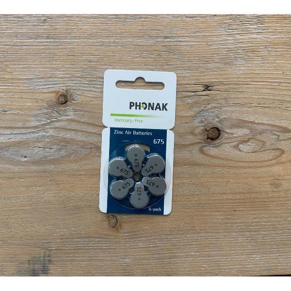 Phonak | Hoortoestel batterij | P675 | Blauwe sticker | 10 pakjes | 60 batterijen