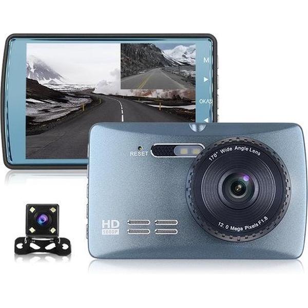 TechU™ Dashcam M13 Pro Dual Camera – 4.0 inch Scherm – Full HD 1080p – Nachtvisie – Bewegingssensor – G-sensor – Loop Recording – Autocamera Voor én Achter