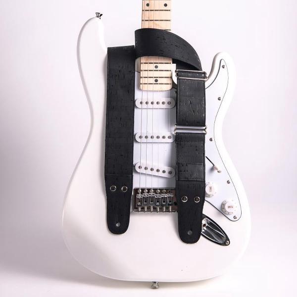 Rock 'n Soul - Gitaarband - Cork 5 Black - Vegan - Handgemaakte gitaarriem van kurk en katoen