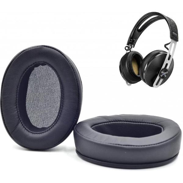 Luxe Lederen Oorkussen Set Voor Sennheiser Momentum 1.0/2.0 Wireless Over-ear - Vervangende Koptelefoon Earpads - Oor Kussens - Ear Pads - Oorkussens Met Noise Cancelling Memory Foam Binnenlaag - Zwart