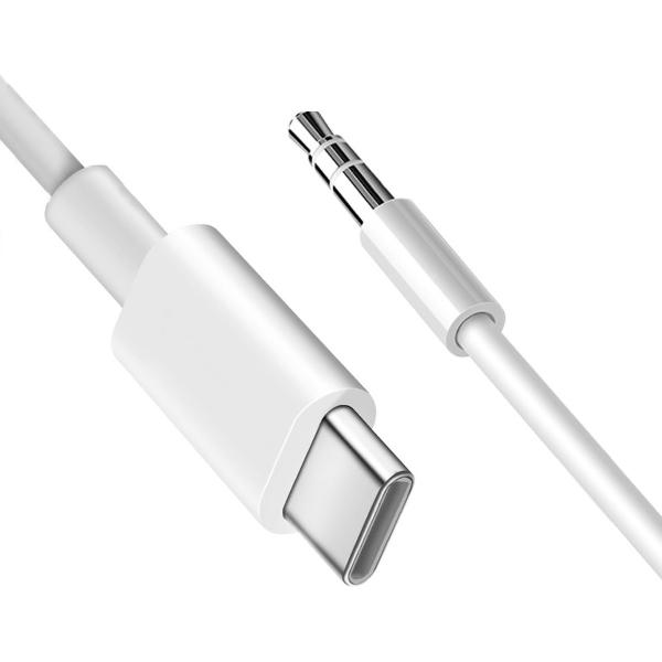 Maxxions USB C naar 3.5mm Jack Kabel - Audio - Aux - 1 Meter - Wit