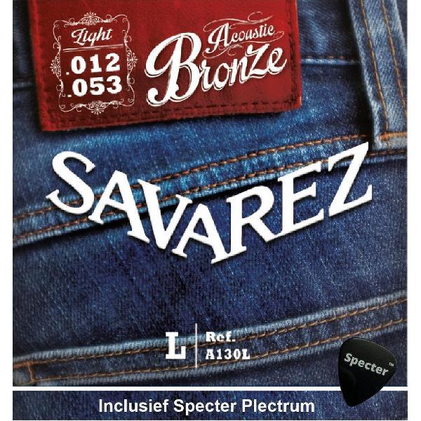 Savarez A130L Premium Gitaarsnaren Voor De Akoestische Gitaar Met Specter Plectrum | Snarenset | Akoestisch | Stalen Snaren