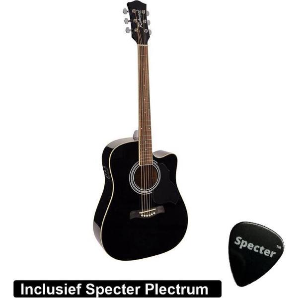 Richwood Semi Akoestische Elektrische Gitaar Artist Series met Plectrum | Ingebouwde Tuner / Stemapparaat | Gitaar | Akoestisch | Elektrisch |Gitaar met accessoires