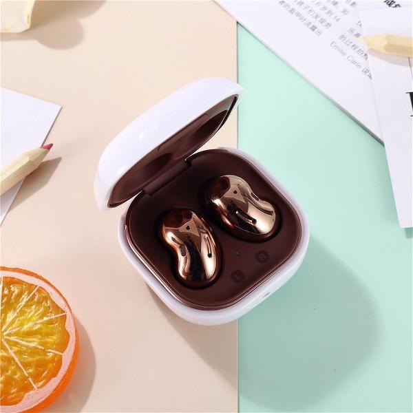 Luxe Siliconen Hoesje Voor Samsung Galaxy Buds Live / Pro Draadloze Oordopjes - Soft Case Cover Protector - Travel Beschermhoes - Reis Opberghoes Shell Beschermer Hoes - Wit