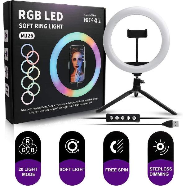 Ringlamp | RGB LED | 8 Verschillende Kleuren | 30 CM | Originele Kwaliteit