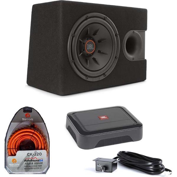 JBL Subwoofer Pakket – JBL S2-1224SS Gepoorte Behuizing + JBL CLUB A600 Versterker + Bass Regel Unit + Necom CK-J20 Kabelset - 1100W MAX - 275W RMS