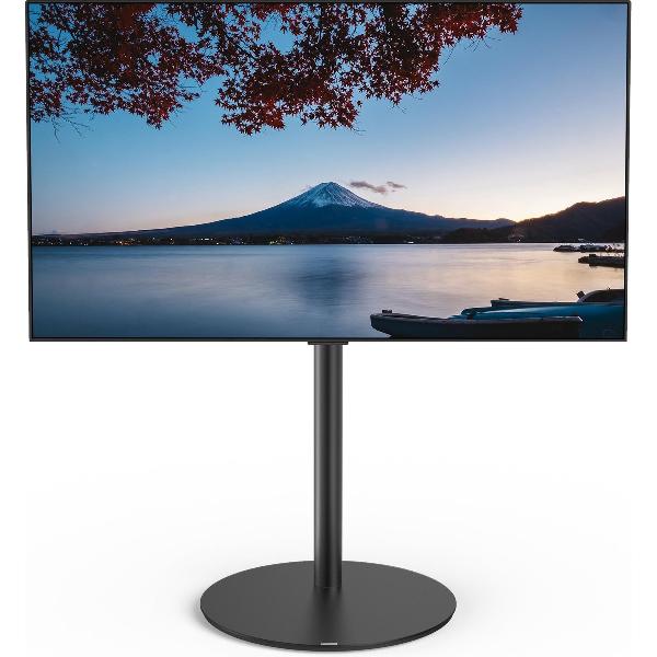 Spectral VX1000-BG-BG-SAT | Black-Zwart | draaibare tv-standaard, glazen voetplaat, aluminium buis zwart | geschikt voor 40