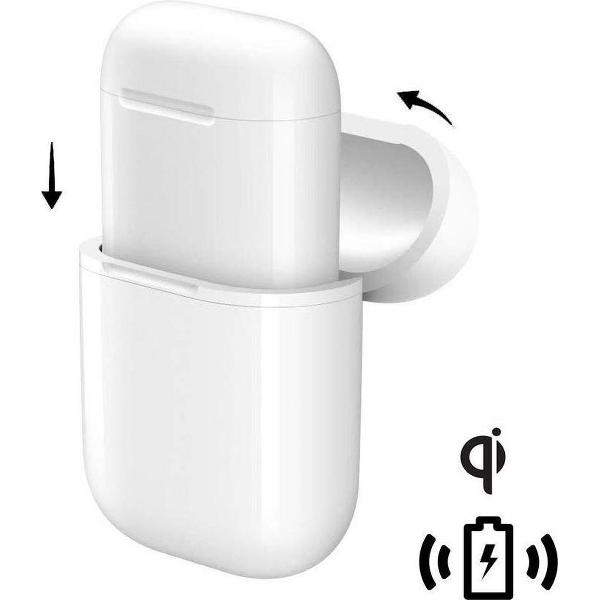 DrPhone AirPods Draadloze Oplaadhoes Wireless - Beschermhoes & geschikt voor elke Qi draadloze oplader – Wit