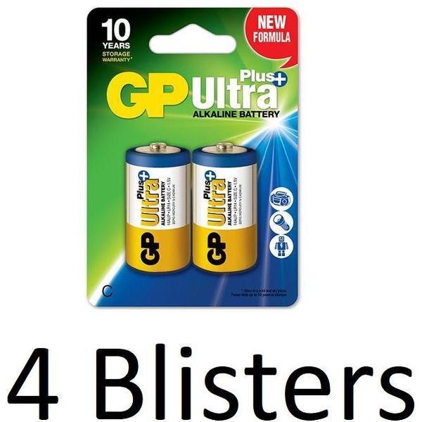 8 Stuks (4 Blisters a 2 st) GP Ultra Plus Alkaline D Batterijen