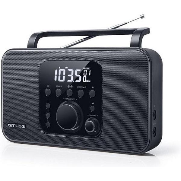 Muse M-091 R - Stereo portable radio met wekkerfunctie - zwart