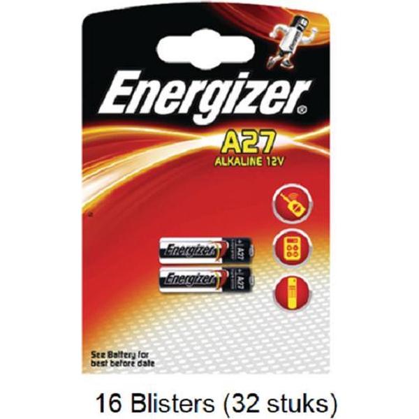 32 stuks (16 blisters a 2 stuks) Energizer Alkaline LR27 / A27 12v