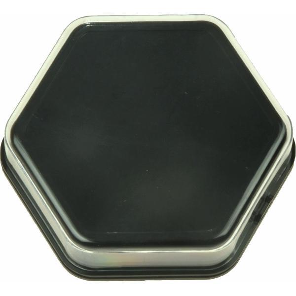 Praatknop Zwart zeshoekig met verwisselbare afbeelding